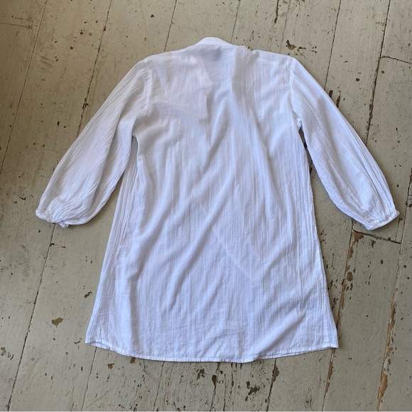 Lauren Ralph Lauren White Poet Boho Peasant Blouse Shirt Tunic Cover-up - Picture 5 of 11